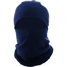 Mrey Açık Lacivert Polar Kar Maskesi Termal Kışlık Şapka Bere Boyunluk Motorcu Kask Bere Unisex Balaclava