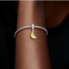 Hector Co Jewellery Işıltılı Limon Dilimi Sallantılı Charm 925 Ayar Gümüş
