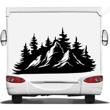 Sticker Usta Dağ Orman Manzara Offroad 4x4 Sticker Araba Oto Karavan Etiket 02162