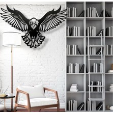 Home Özel Tasarım Kartal Tablo Ahşap Mdf Siyah Duvar Dekoru