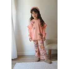 Sacro Kids Ceylan Baskılı Eşofman-Sweatshirt 2 Iplik Mevsimlik Kız Çocuk Takım