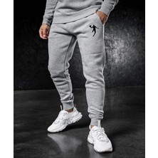 Amor Man Büyük Beden Özel Tasarım Basketbol Baskılı Şardonlu Kışlık Spor Battal Erkek Eşofman Altı