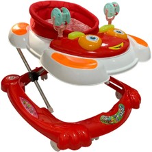 Maryo 7 Ayak Bebek Yürüteç Müzikli Göz Modeli Kırmız Beyaz