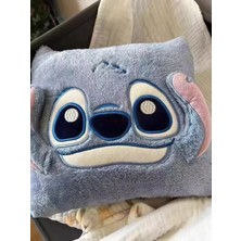 Stitch Peluş Ufak Boy Battaniye Yastık Olabilen Fermuarlı Stitch Disney  Peluş Battaniye