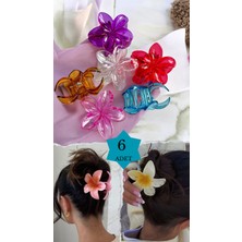 6 Renk Lotus Çiçekli Mandal Toka Renkli Çiçek Model Toka 6 Adet (9 Cm)