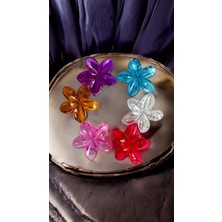 6 Renk Lotus Çiçekli Mandal Toka Renkli Çiçek Model Toka 6 Adet (9 Cm)