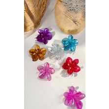 6 Renk Lotus Çiçekli Mandal Toka Renkli Çiçek Model Toka 6 Adet (9 Cm)