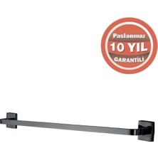 Çelik Banyo Paslanmaz Pirinç Tamay Havluluk 40CM Mat Siyah
