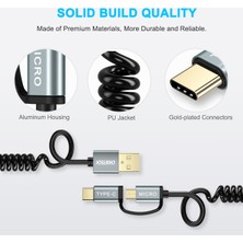 Choetech 2'si 1 Arada USB A'dan USB C'ye +Mikro USB Kablosu 1.2m ( XAC-0012-101/102)