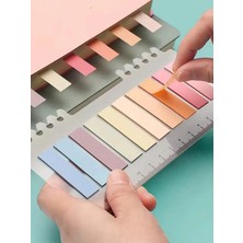 Pastel Tonlar 800 Yaprak Şeffaf Cetvelli Postit Not Kağıdı Seti 4 Adet Set-1