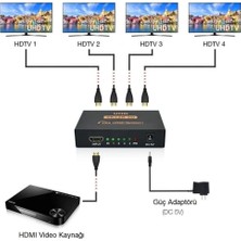 World Of The World 4K Ultra Hd 3D 4 Port HDMI Splitter Çoğaltıcı