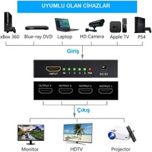 World Of The World 4K Ultra Hd 3D 4 Port HDMI Splitter Çoğaltıcı