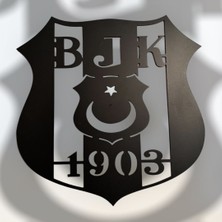 Home Beşiktaş Bjk 1903 Duvar Dekoru LED Işıklı Tablosu Siyah Ahşap Lazer Mdf