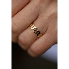 Yenigün Kuyumculuk 14 Ayar Altın Oval Zikzak Yüzük