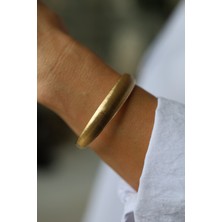 Yenigün Kuyumculuk 14 Ayar Altın Mat Simli Kelepçe