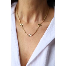 Yenigün Kuyumculuk 14 Ayar Altın Üçlü Işıltılı Yonca Kolye