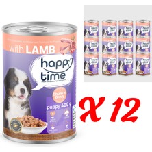 Happy Time Yavru Köpekler Için Kuzu Parça Etli Konserve 12 x 400 gr