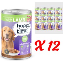 Happy Time Yetişkin Köpekler İçin Kuzu Parça Etli Konserve 12X400 Gr