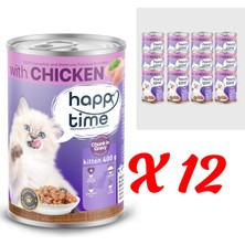 Happy Time Yavru Kediler Için Tavuk Parça Etli Konserve 12X400 gr