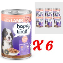 Happy Time Yavru Köpekler Için Kuzu Parça Etli Konserve 6X400 gr