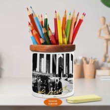 Asilmeydan Anıtkabir Mustafa Kemal Atatürk Ahşap Seramik Kalemlik-s546