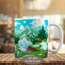 Asilmeydan Bulutlar Dağlar ve Doğa Manzarası Kupa Bardak Hediyelik-469