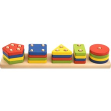 İyi Toys Ahşap 5'li Geometri Sıralama Montessori