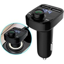 Araç Bluetooth Fm Transmitter Cihazı Araba Mp3 Çalar Oto Çakmaklık Şarj Aleti Müzik Kiti