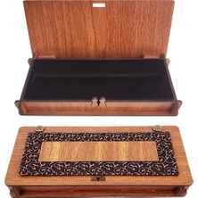 Ahşap Deri Kalem Kutusu Süngerli