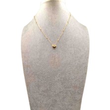 Han Ticarethane Altın Renk Top Zincirli Kalp Model Çelik Kolye