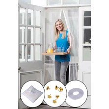 Çerçici Mıknatıslı Manyetik Kapı Sinekliği Sineklik Tülü Perde (60CM x 210CM 2 Adet Tül)