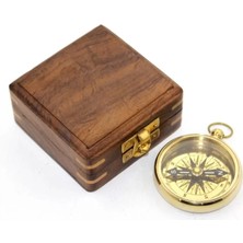 Çerçici Ahşap Kutulu Pirinç Pusula KSK2132