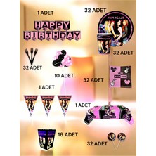 VibeHome 32 Kişilik Black Pink Temalı Ultra Lüx  Set - Doğum Günü Parti ve Eğlenceli Etkinlikler