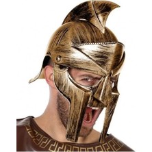 Gladyatör Savaş Kaskı Miğferi Ince Başlık Altın Renk