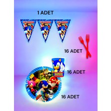 VibeHome 16 Kişilik Sonic Temalı S Paket - Doğum Günü Parti ve Eğlenceli Etkinlikler
