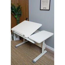 Creo Mobili Yükseklik ve Eğim Ayarlı, Çekmeceli, Vega Basic Çalışma Masası 130x70 cm, Beyaz/Gri