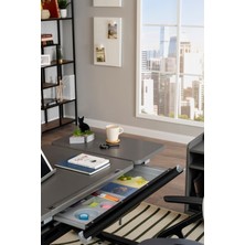 Creo Mobili Yükseklik ve Eğim Ayarlı, Çekmeceli, Vega Basic Çalışma Masası 130x70 cm, Antrasit/Gri