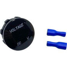 12V-24V DİJİTAL VOLTMETRE (BOMBELİ TİP) (MAVİ IŞIK) (28 MM)