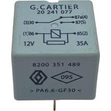 G.CARTIER 12V RÖLE 5 UÇLU 35 A (ÇİFT PLATİN) (DİRENÇLİ) (GRİ) (30-85-86-87-87A) OEM