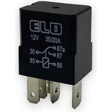 Elo 12V Röle 5 Uçlu 35/20 A Mikro (Çift Platin) (87A) (Su Geçirmez)