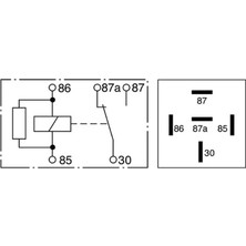 Bosch 12V Röle 5 Uçlu 20 A (Çift Platin) (87A) (Dirençli)