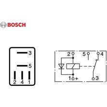 Bosch 24V Röle 5 Uçlu Mikro (Çift Platin) (87A) (Diotlu)