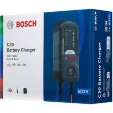 BOSCH 6V-12V ŞARJ REDRESÖRÜ (AKÜ ŞARJ CİHAZI) OTOMATİK C30 (6V-0.8 A / 12V-3.8 A) (+AGM)