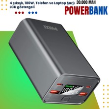 Phixi UP180 30.000MAH 4 Çıkışlı LCD Göstergeli Powerbank - 180W Pd+Usb Taşınabilir Laptop Şarj Aleti