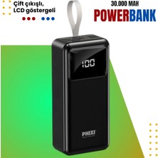 Phixi Force P30 30.000MAH LCD Göstergeli Çift Çıkışlı Powerbank