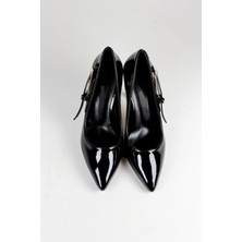 Preshley Kadın Fascino Siyah Rugan Stiletto Topuklu Ayakkabı