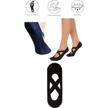 Maruf Shop 1 Adet Bayan Kaydırmaz Tabanlı Yoga Pilates Fitness Dans ve Spor Çorabı