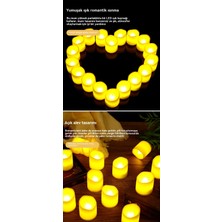 La Go Go Gantdidiboy .. Mum Işığı Noel Gece Lambası Mini LED Simülasyon Tealight Parti Atmosfer Işığı Doğum Günü Balmumu (Yurt Dışından)