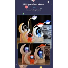 La Go Go Gantdidiboy Yeni Karikatür Astronot Masaüstü Küçük Masa Lambası USB Şarj Edilebilir Öğrenme Göz Koruması Masa Lambası LED Yatak Odası Süs Gece Lambası (Yurt Dışından)
