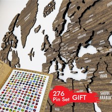 Colorfull World 3D Ahşap Dünya Haritası Çok Katmanlı - Ingılızce